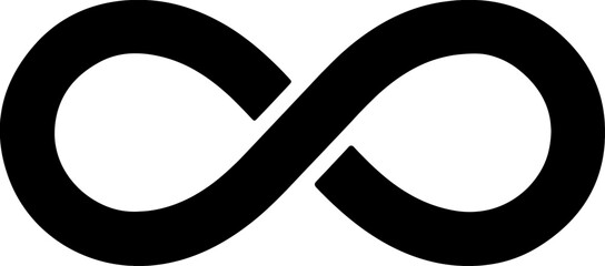 Black infinity symbol a simple and elegant vector graphic representing eternity endlessness and looping concepts isolated on a white background