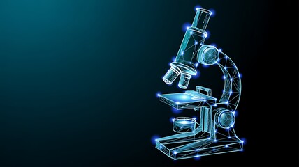 Futuristic Lab Microscope: Low Poly Medical & Scientific Innovation