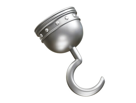 Pirate hook icon 3d render illustration 