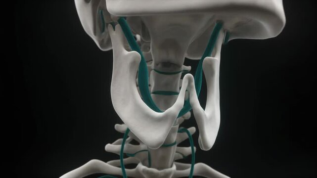 3D Orbital View of Human Hyoid Bone and Neck Anatomy