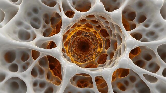 Macro view of the 3D osteocyte canaliculi network in bone