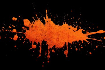 Thick ink splatter spreads across a black background creating bold design