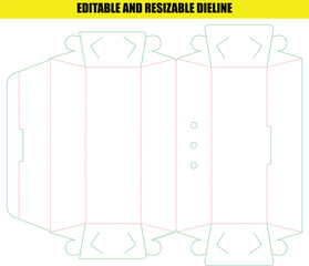 Editable Resizable Dieline Template for Custom Folding Packaging Box