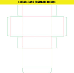 Editable Resizable Die Line Template for Custom Packaging Folding Box Design