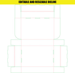 Editable Resizable Dieline Template for Custom Packaging Folding Box Design