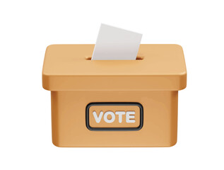 Ballot box icon 3d render illustration 