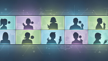 business people on abstract background. GENERATIVE AI