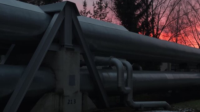 Steel pipe closeup, Highresolution image emphasizing structural details and weathering effects