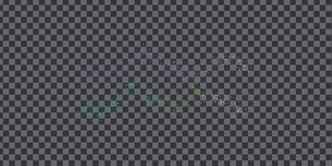 Abstract colorful glittering sparkle trail effect isolated on transparent background for magic design © Mehedi