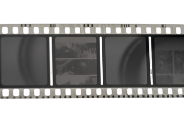 Vintage film strip with faded photographs