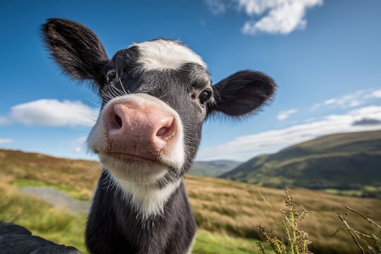牛が草地にいる場面