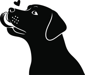 Affectionate Dog Profile Licking Nose