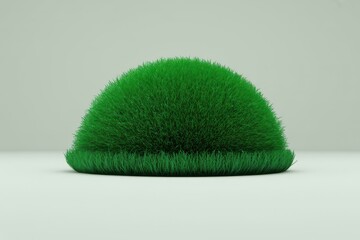 A digital 3 D rendering of a dome of bright green grass 3D rendering digital green grass