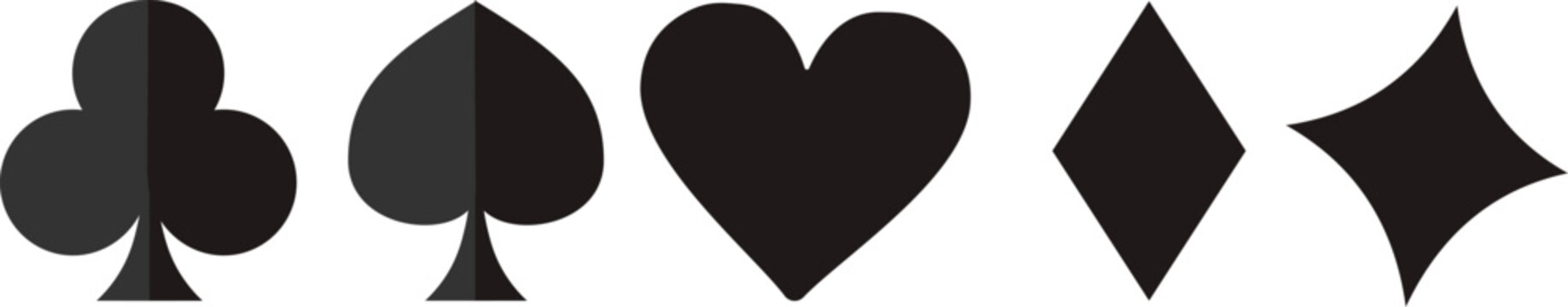 playing cards icons set both black and red isolated on transparent background.playing cards icons set both black and red isolated on transparent background.playing cards icons set both