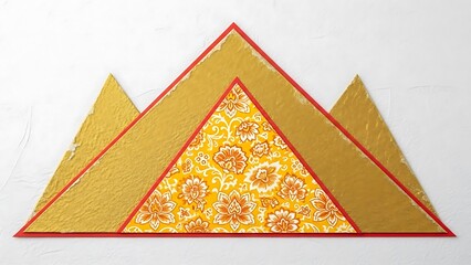 Beautiful yellow triangle pattern with floral design