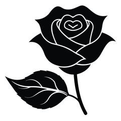 rose kiss vector on white background