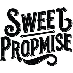 sweet promise vector on white background