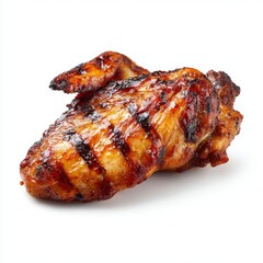  Close-Up of Succulent BBQ Chicken Breast & Wing, Food Photography.