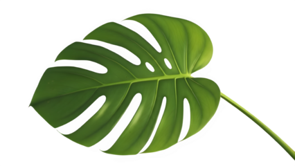 Tropical palm leaf realistic texture, botanical summer theme, isolated on a white background