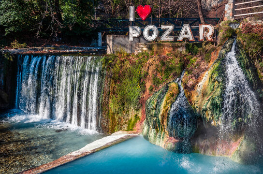 Hermal baths and hot springs in Loutra Pozar near Loutraki.Pella Macedonia
