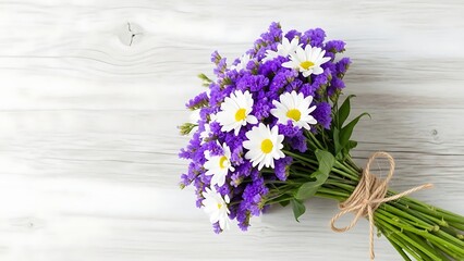 Bouquet of daisies and lavender