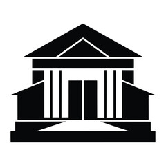 Minimalist Museum Building Silhouette Icon for Culture, Art, and History Gallery Design