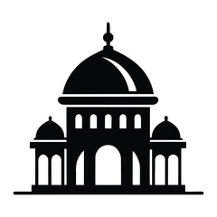 Minimalist Religious Building Silhouette Icon for Worship and Spiritual Architecture