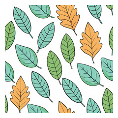 Soft watercolor leaves form a seamless botanical pattern, blending gentle greens and earthy tones for a calm, natural look perfect for backgrounds, textiles, and stationery.
