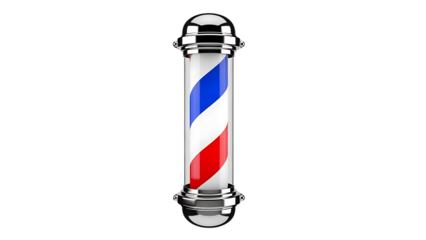 Barber pole isolated on transparent background