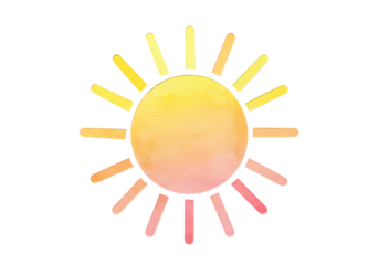 Bright, cheerful sun icon brings warmth and happiness