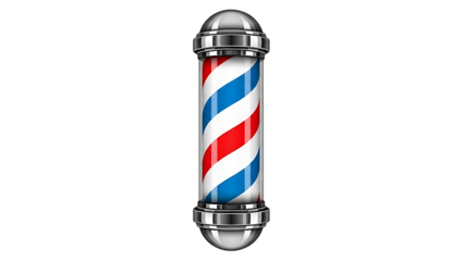 Barber pole isolated on transparent background