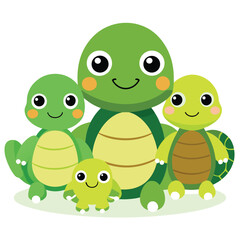 Cute cartoon green frogs smiling happily as cheerful animal characters in a fun vector illustration set