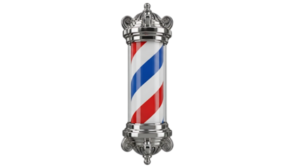 Barber pole isolated on transparent background