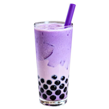 a glass of iced boba
