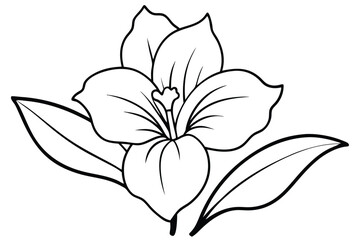 Obraz premium gladiolus silhouette line art vector illustration with a white background