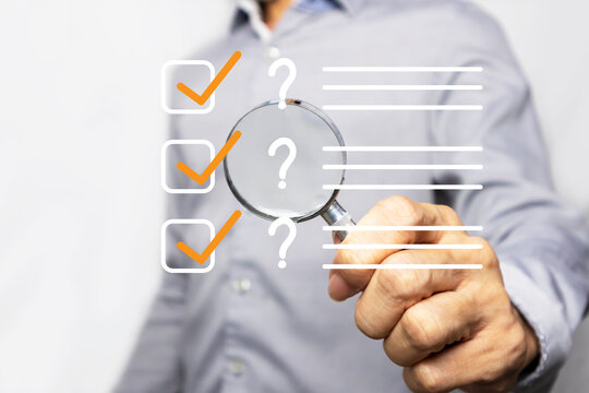 Business people have questions and need answers and business inquiries.