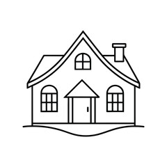 elegant house line art