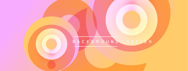 Fototapeta premium Abstract fluid shapes, vibrant colors blend. Pink, orange hues create dynamic background design. Soft gradients, modern aesthetic.