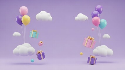 birthday card with balloons