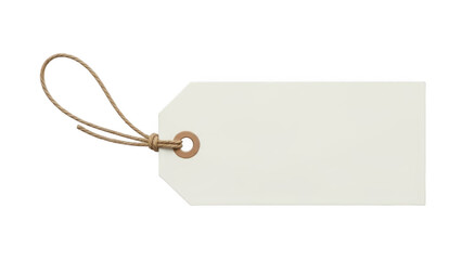Blank paper tag with string, isolated on transparent background isolated on transparent background