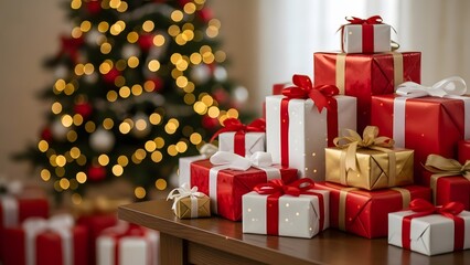 christmas tree and gifts