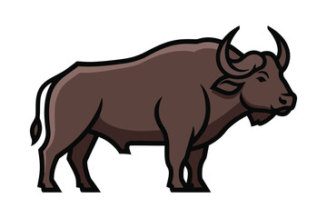 Powerful African buffalo vector illustration
