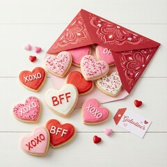 Heart-Shaped Cookies for Galentine's Day