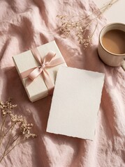 Elegant Gift with Coffee and Blank Card