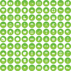 100 Hat and Headwear Icons Green Circle