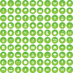 100 Gardening and Horticulture Icons Green Circle