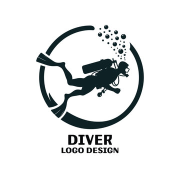 Diver Vector Logo Design