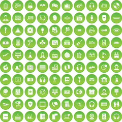 100 Headphones and Audio Icons Green Circle