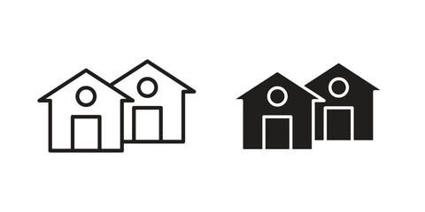Neighborhood icons for templates, web design and infographics