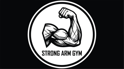 Strong Arm Gym Logo Design for Fitness and Bodybuilding.